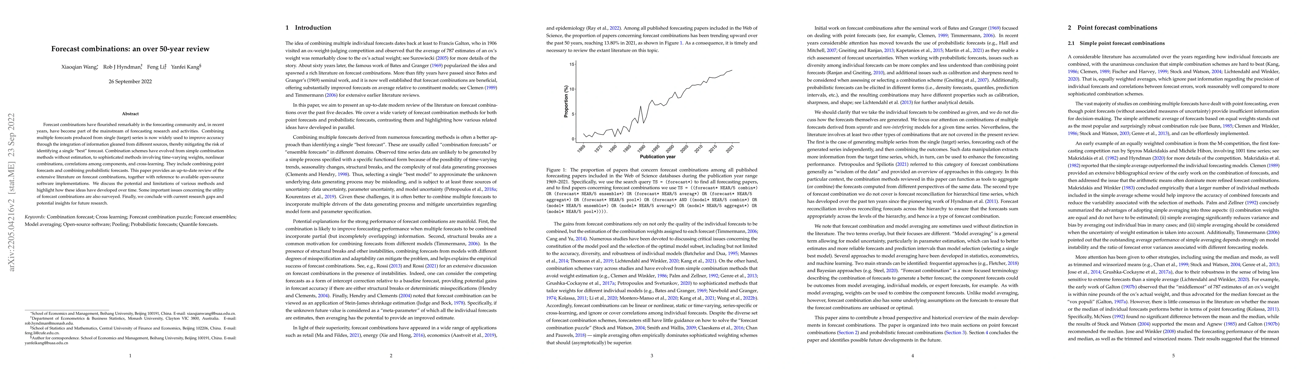 Thumbnail for Forecast combinations: an over 50-year review