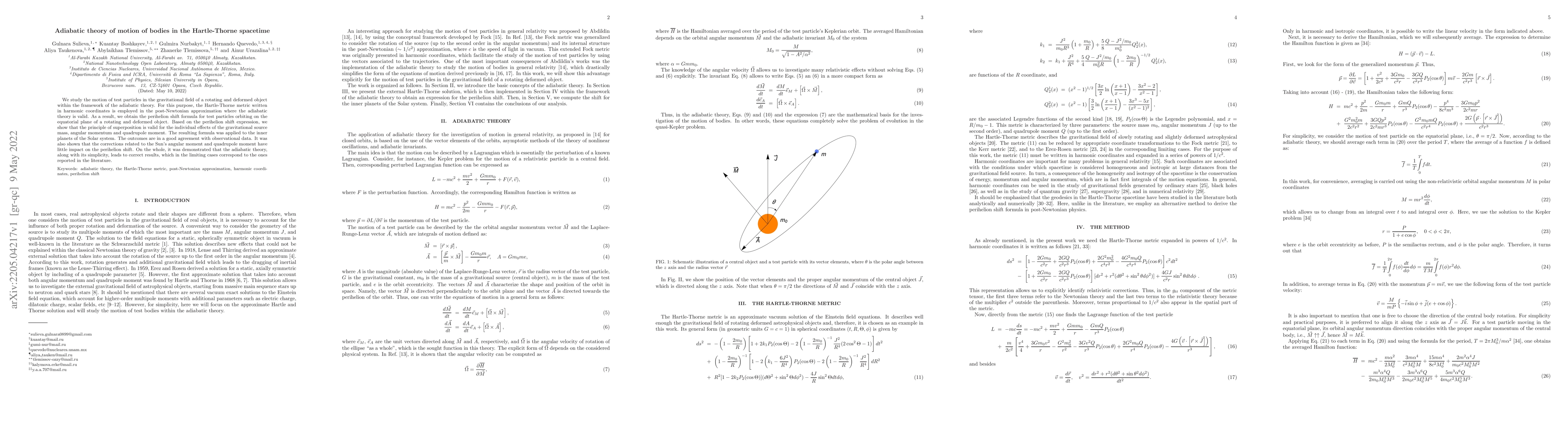 Thumbnail for Adiabatic theory of motion of bodies in the Hartle-Thorne spacetime