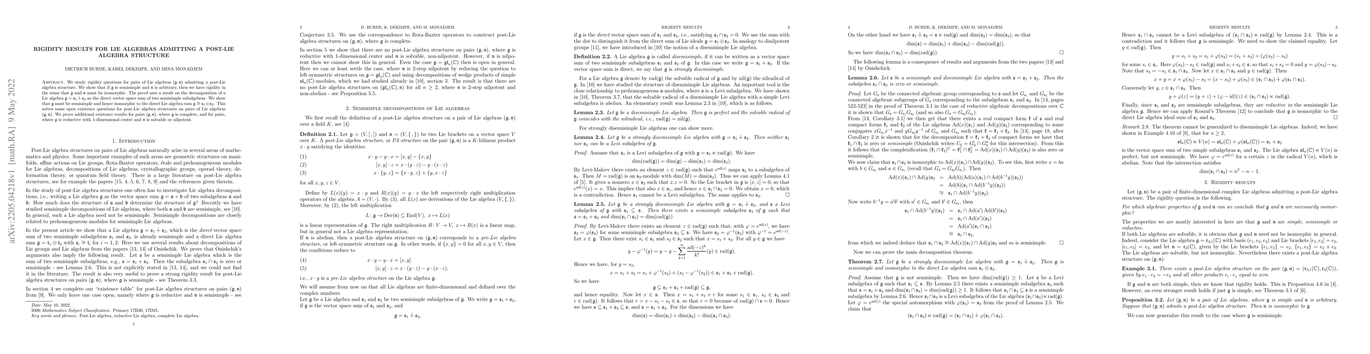 Thumbnail for Rigidity results for Lie algebras admitting a post-Lie algebra structure