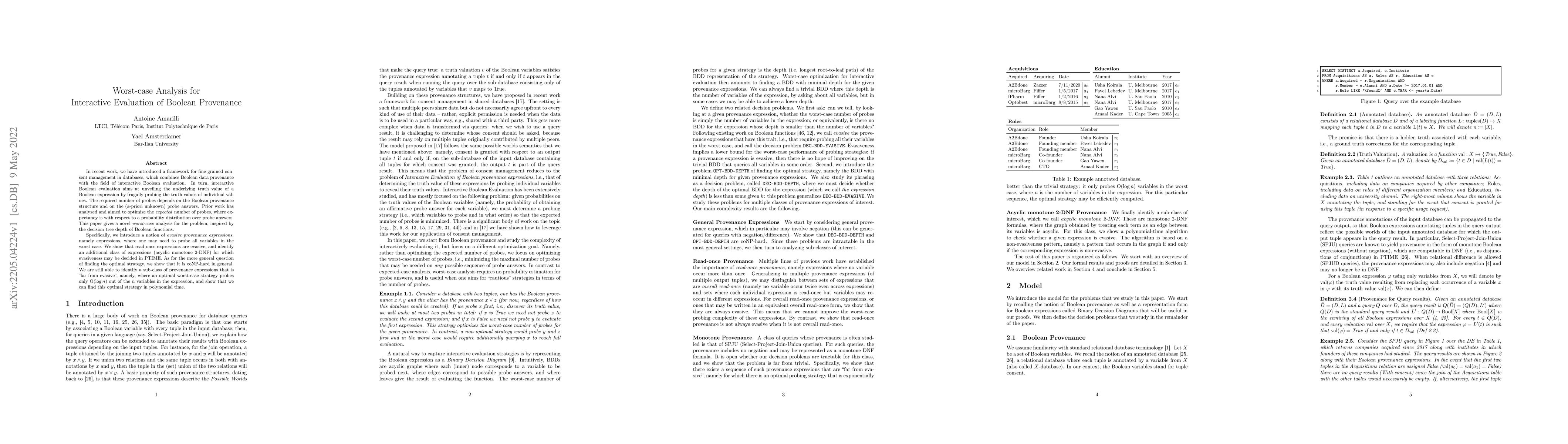 Thumbnail for Worst-case Analysis for Interactive Evaluation of Boolean Provenance