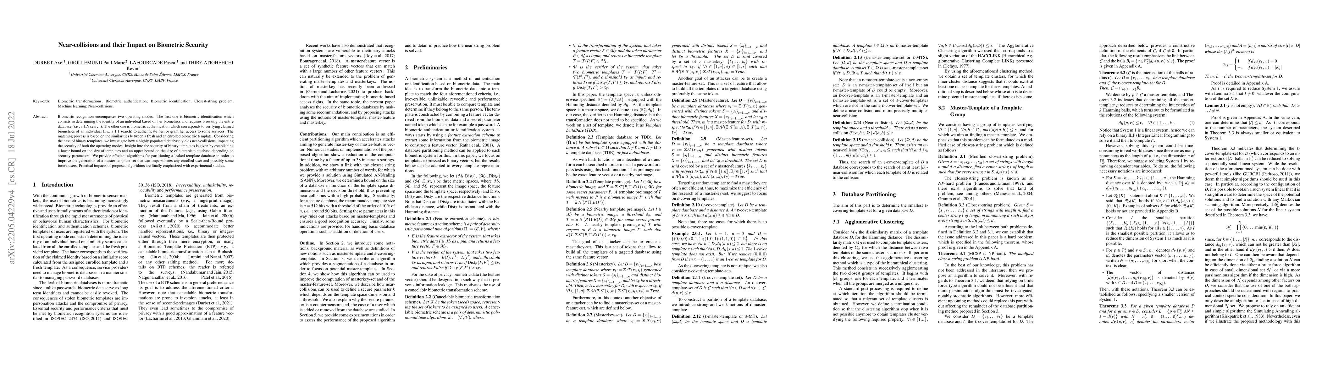 Thumbnail for Near-collisions and their Impact on Biometric Security
