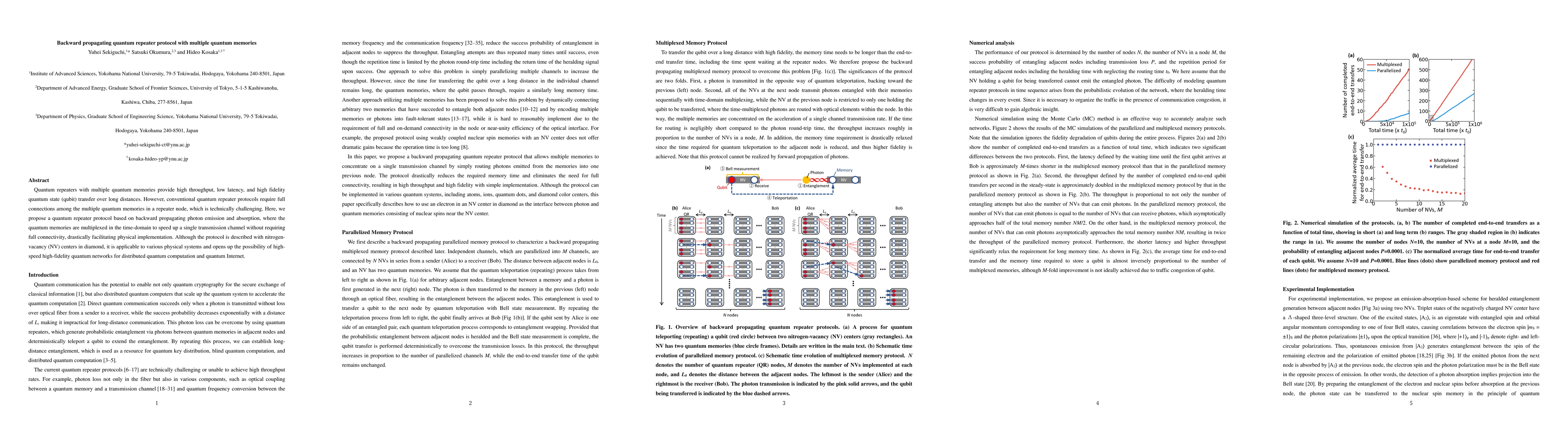 Thumbnail for Backward propagating quantum repeater protocol with multiple quantum
  memories
