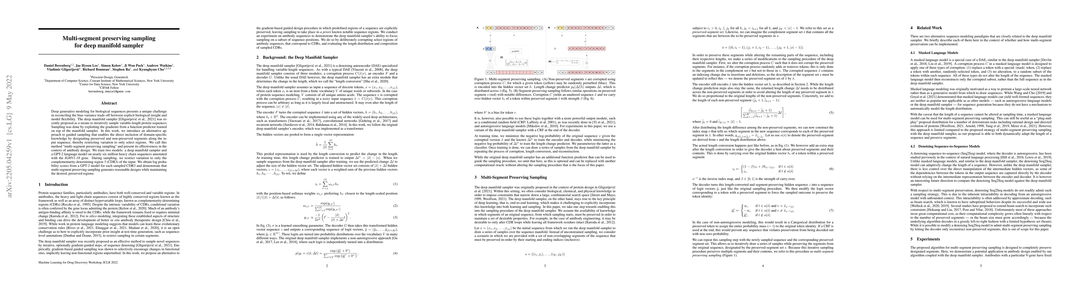 Thumbnail for Multi-segment preserving sampling for deep manifold sampler