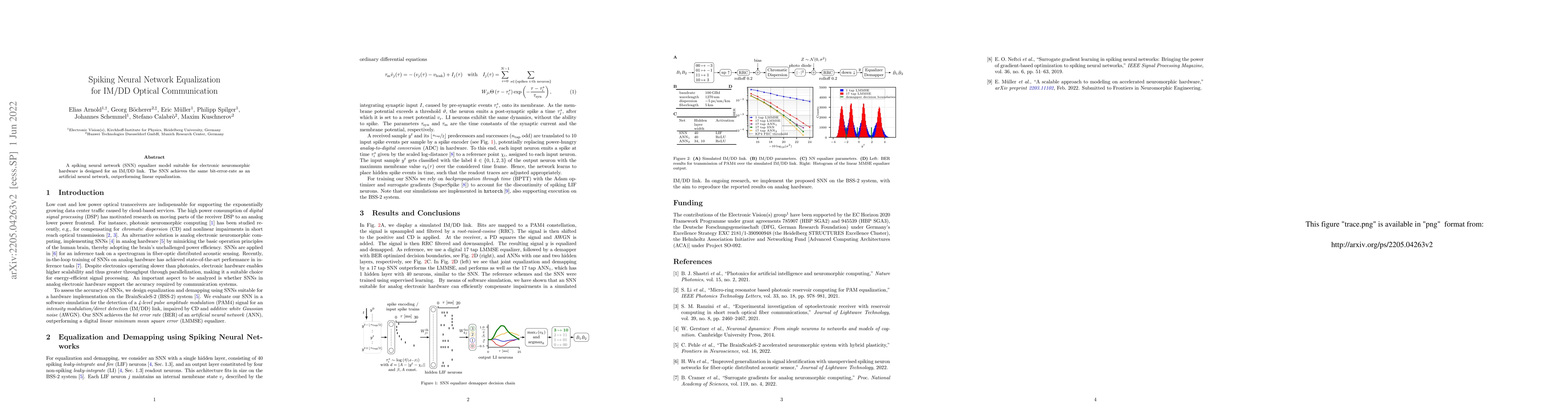 Thumbnail for Spiking Neural Network Equalization for IM/DD Optical Communication