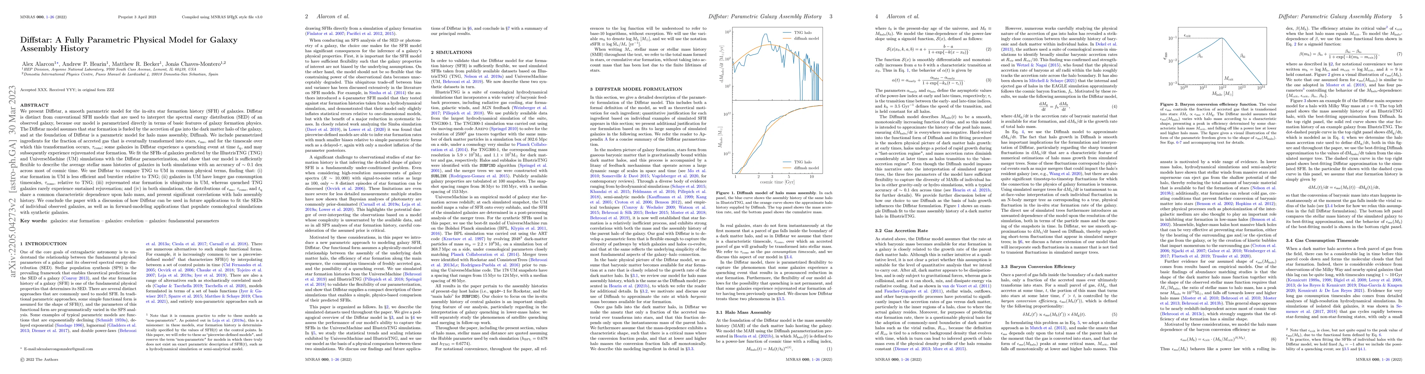 Thumbnail for Diffstar: A Fully Parametric Physical Model for Galaxy Assembly History