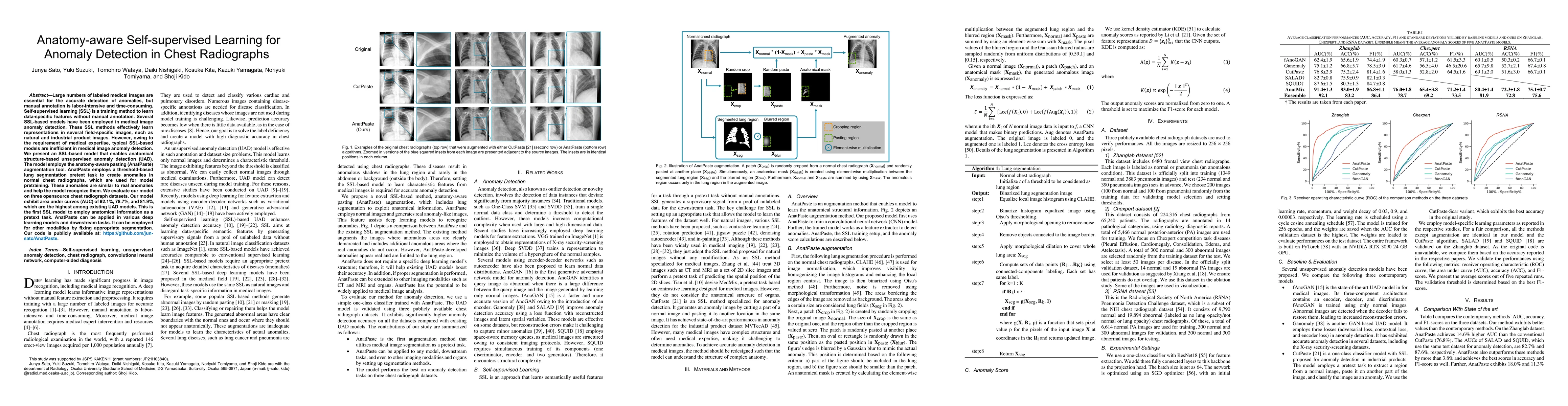 Thumbnail for Anatomy-aware Self-supervised Learning for Anomaly Detection in Chest
  Radiographs