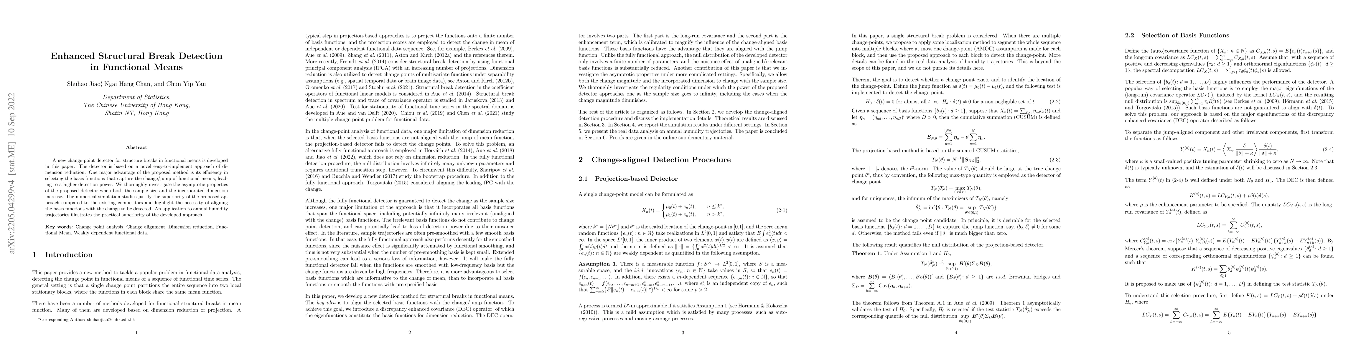 Thumbnail for Enhanced Change-Point Detection in Functional Means