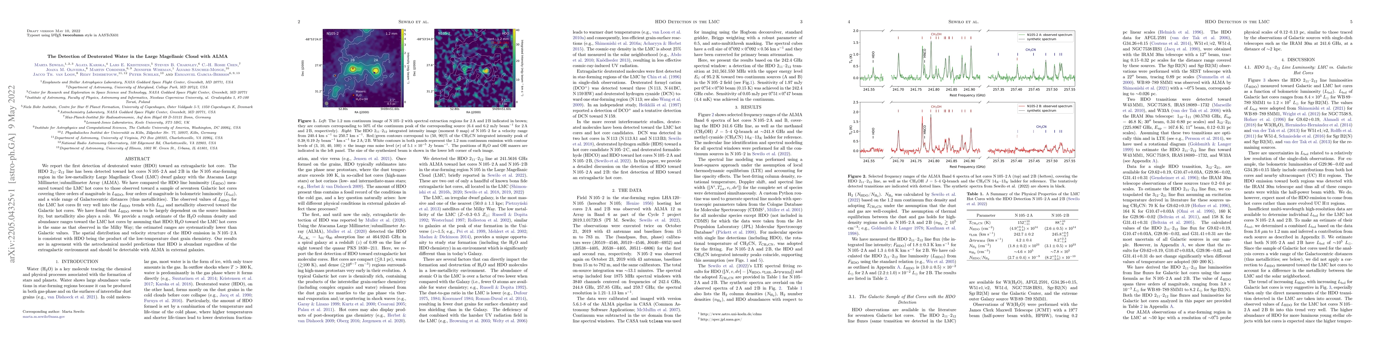 Thumbnail for The Detection of Deuterated Water in the Large Magellanic Cloud with
  ALMA