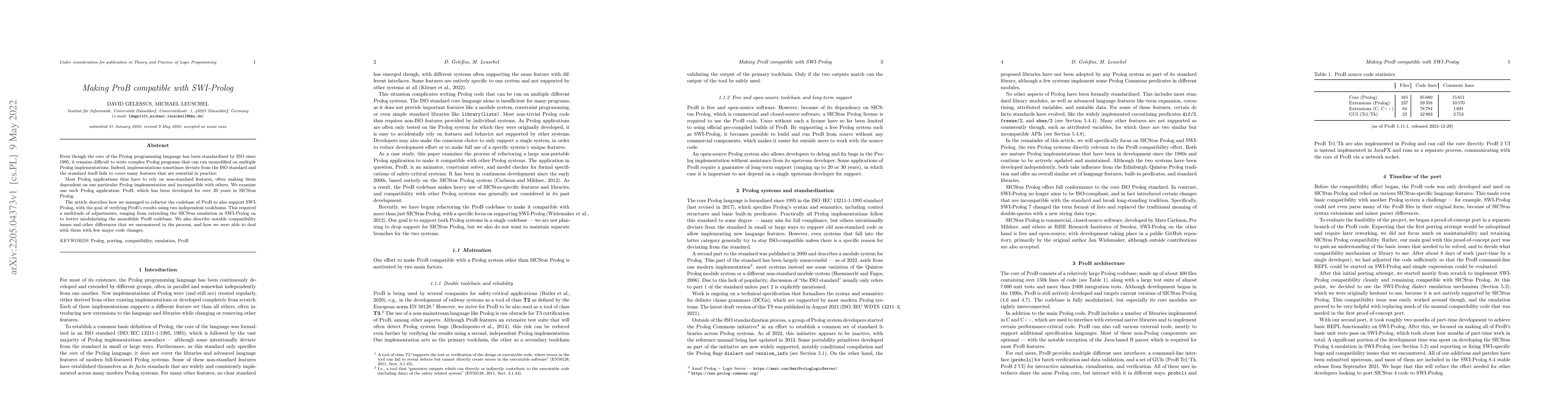 Thumbnail for Making ProB compatible with SWI-Prolog