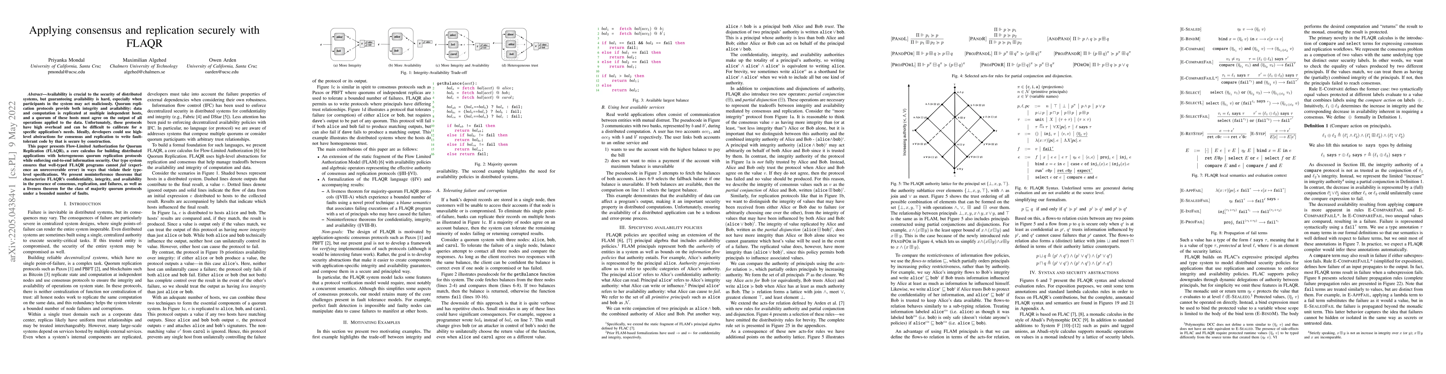Thumbnail for Applying consensus and replication securely with FLAQR