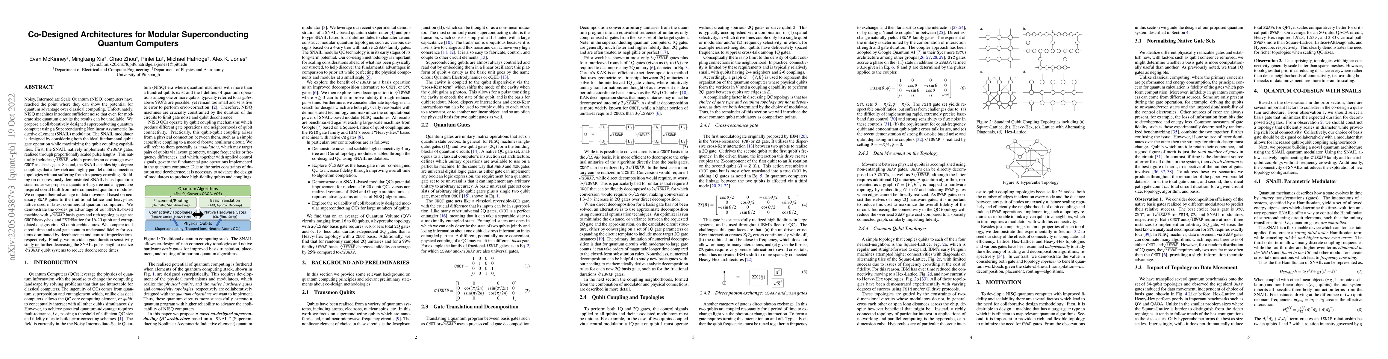 Thumbnail for Co-Designed Architectures for Modular Superconducting Quantum Computers