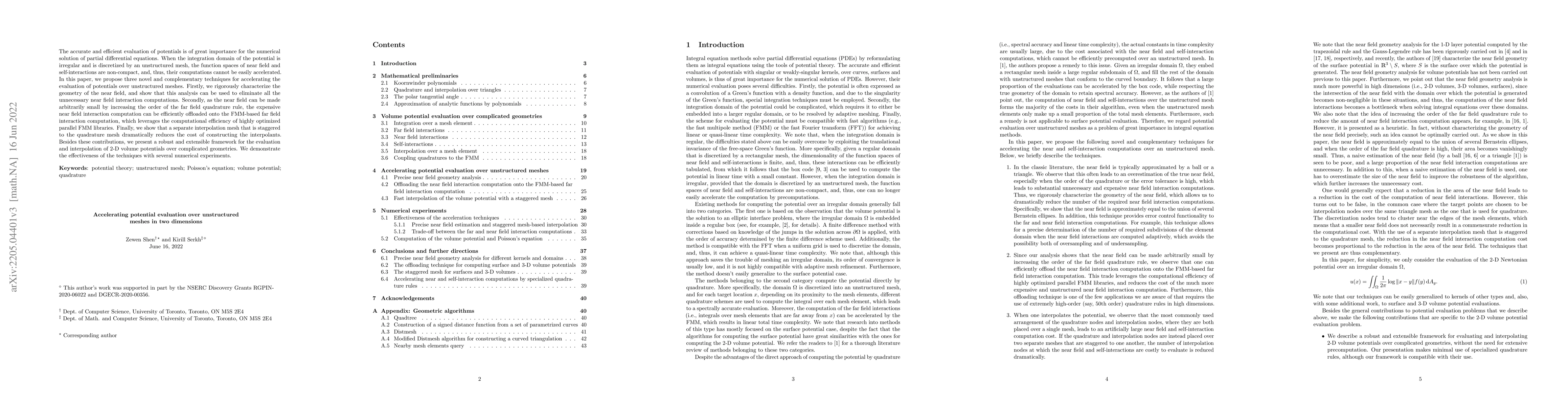 Thumbnail for Accelerating potential evaluation over unstructured meshes in two
  dimensions