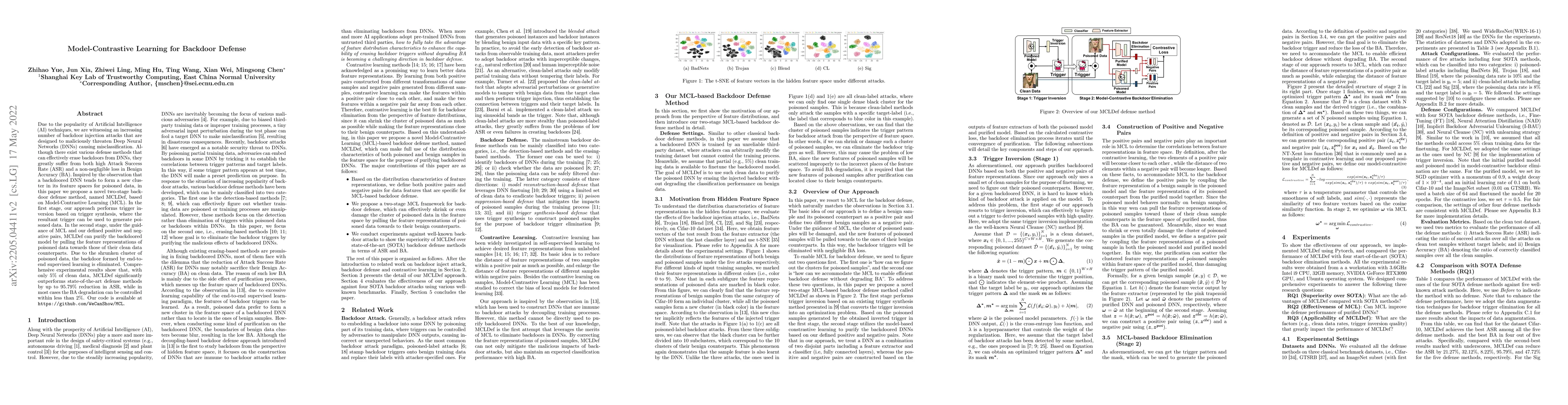 Thumbnail for Model-Contrastive Learning for Backdoor Defense