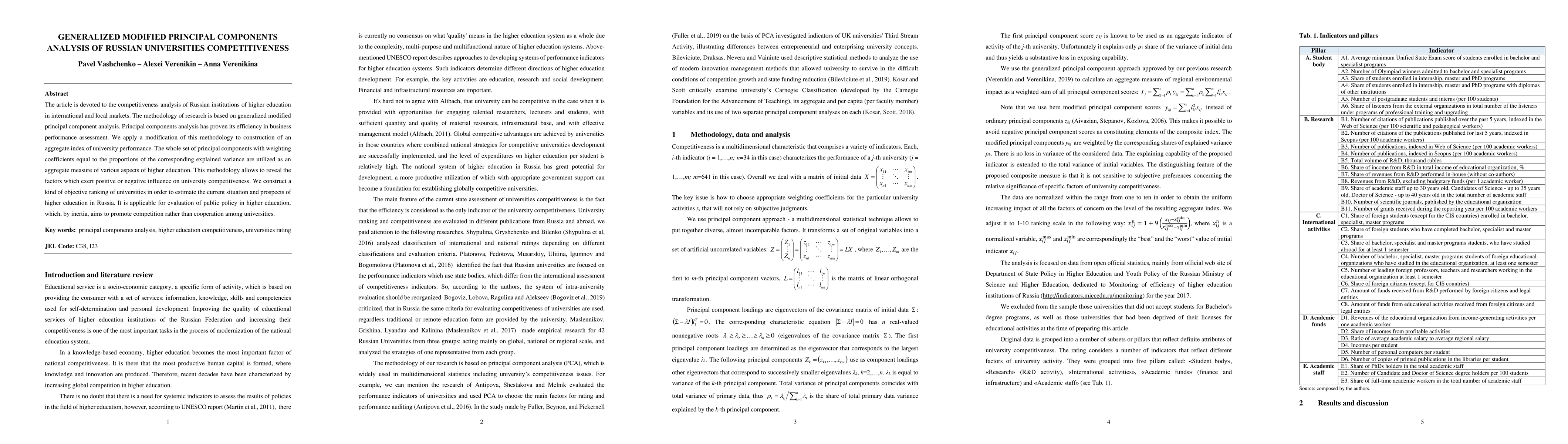 Thumbnail for Generalized modified principal components analysis of Russian
  universities competitiveness