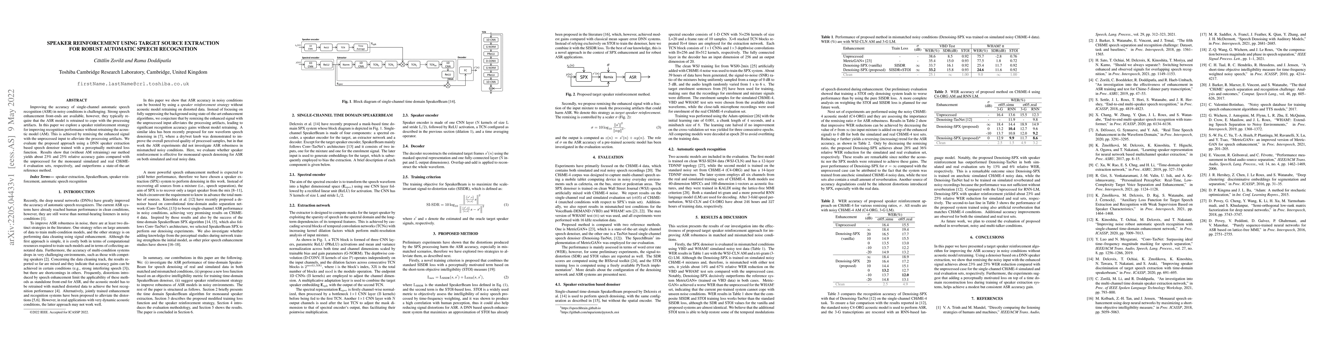 Thumbnail for Speaker Reinforcement Using Target Source Extraction for Robust
  Automatic Speech Recognition