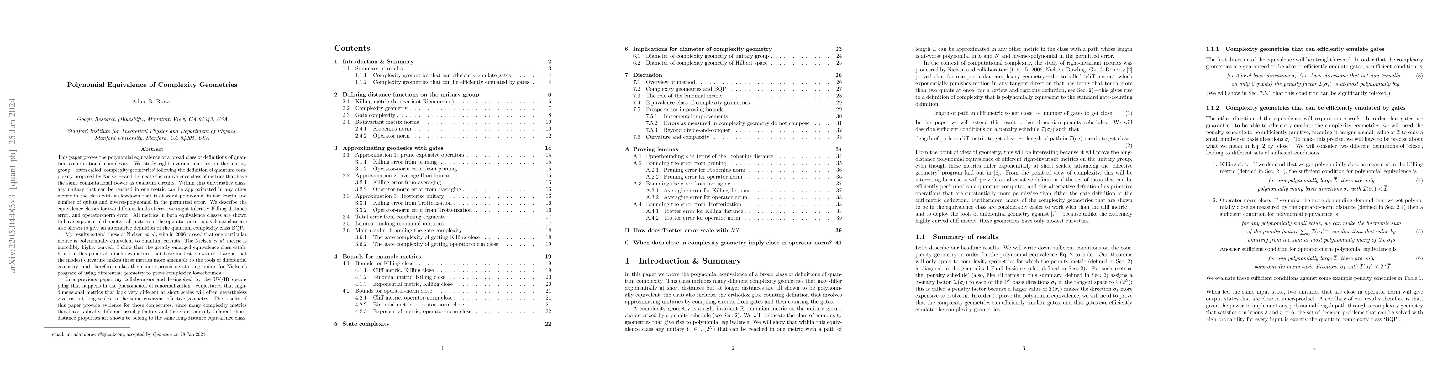 Thumbnail for Polynomial Equivalence of Complexity Geometries