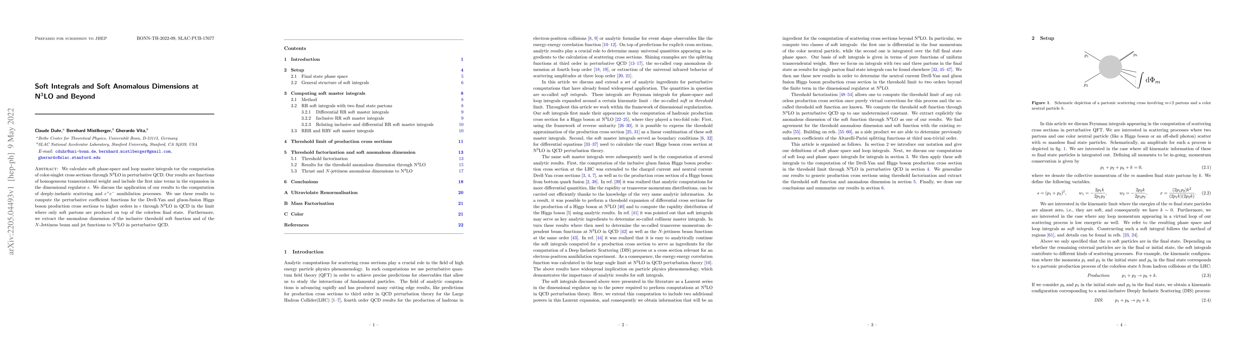 Thumbnail for Soft Integrals and Soft Anomalous Dimensions at N$^3$LO and Beyond