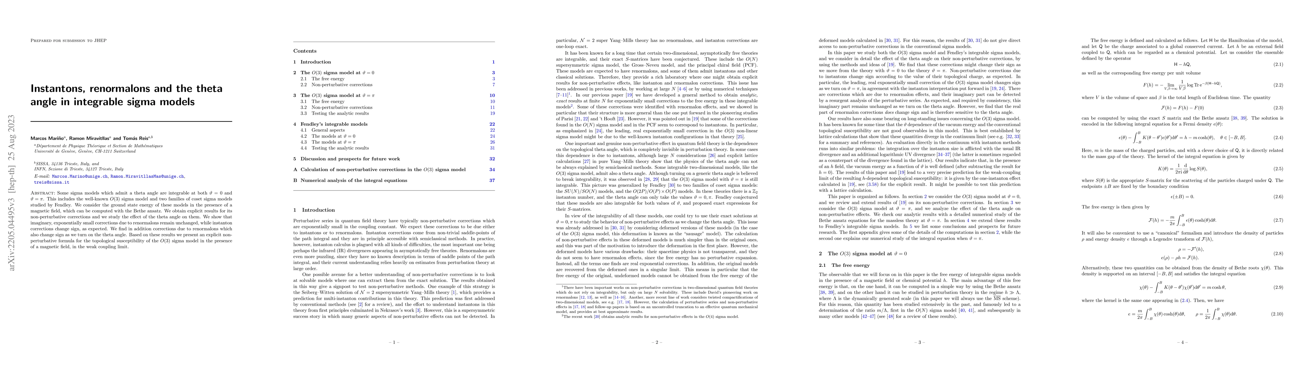 Thumbnail for Instantons, renormalons and the theta angle in integrable sigma models