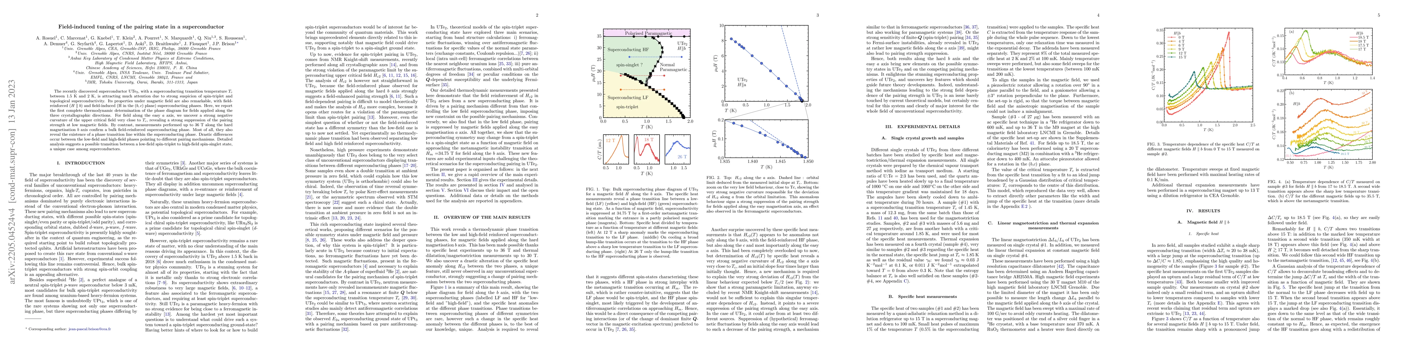 Thumbnail for Field-induced tuning of the pairing state in a superconductor
