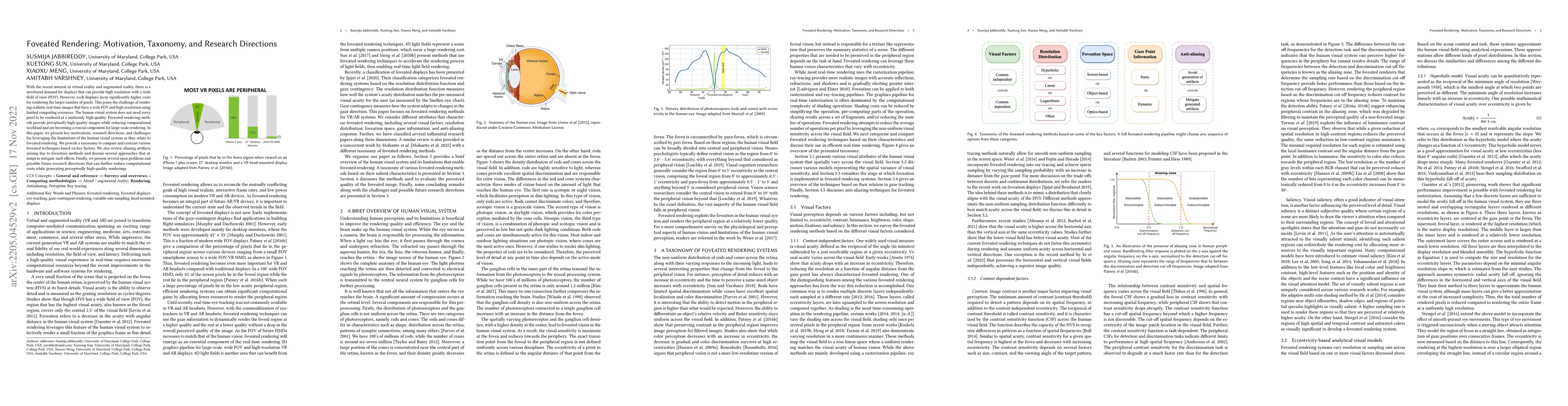 Thumbnail for Foveated Rendering: Motivation, Taxonomy, and Research Directions