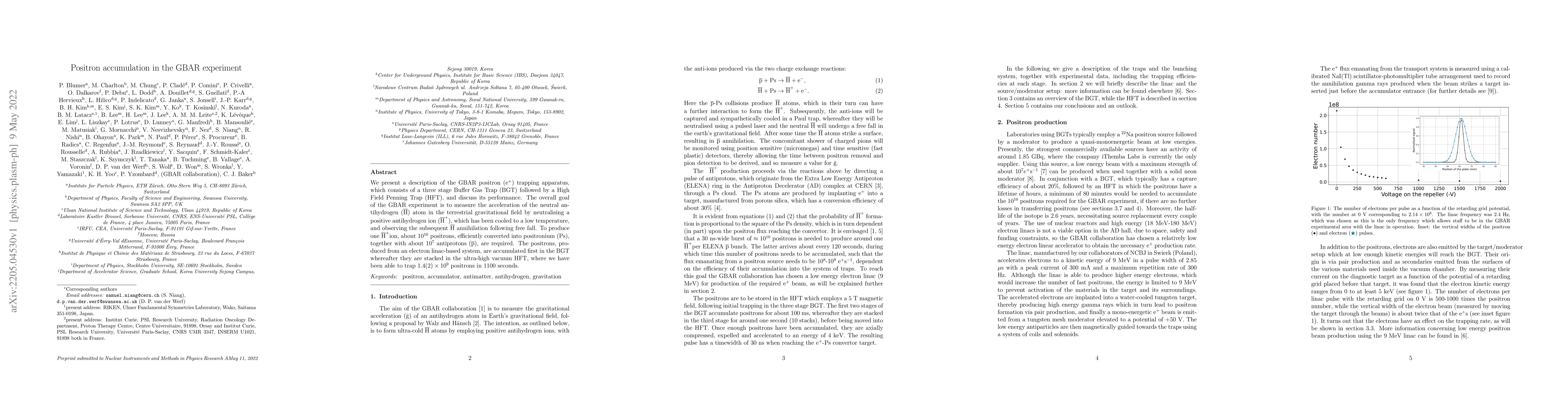 Thumbnail for Positron accumulation in the GBAR experiment