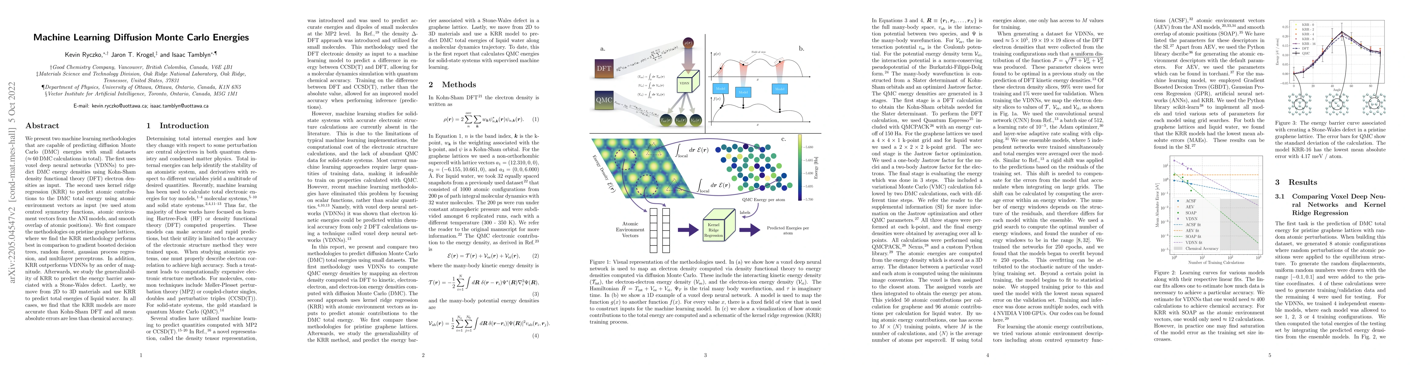 Thumbnail for Machine Learning Diffusion Monte Carlo Energies