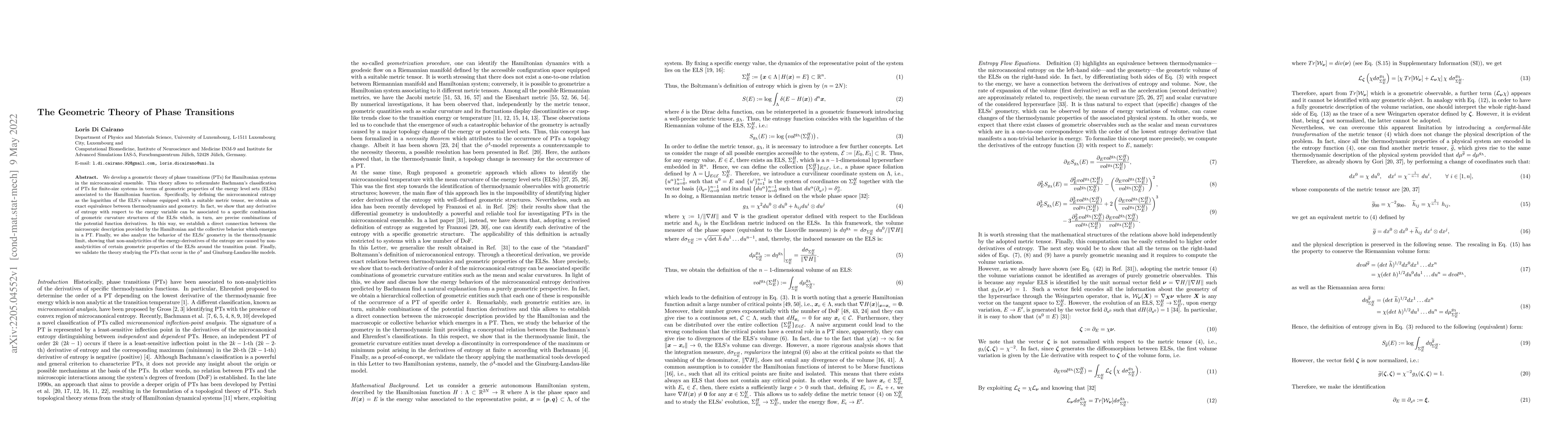 Thumbnail for The Geometric Theory of Phase Transitions