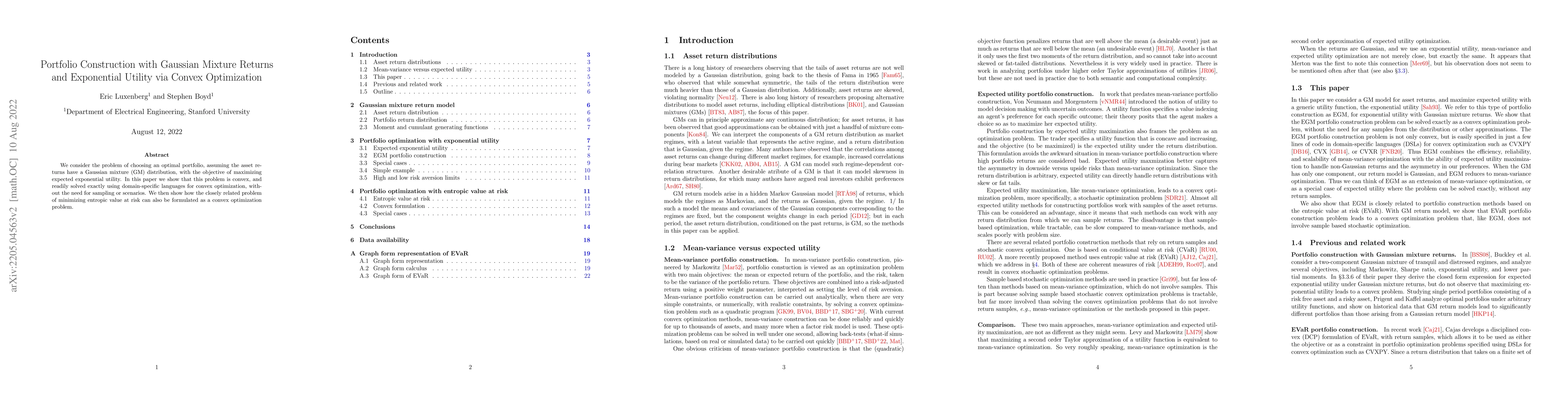 Thumbnail for Portfolio Construction with Gaussian Mixture Returns and Exponential
  Utility via Convex Optimization
