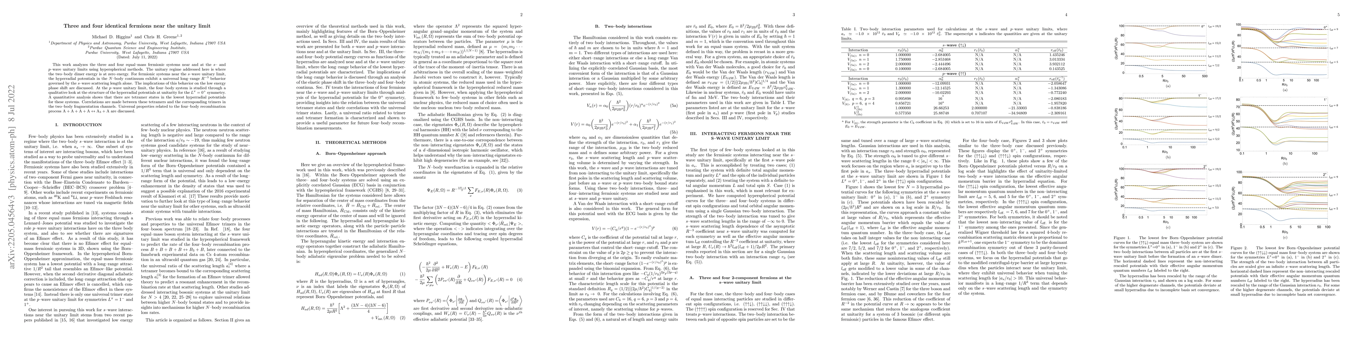 Thumbnail for Three and four identical fermions near the unitary limit