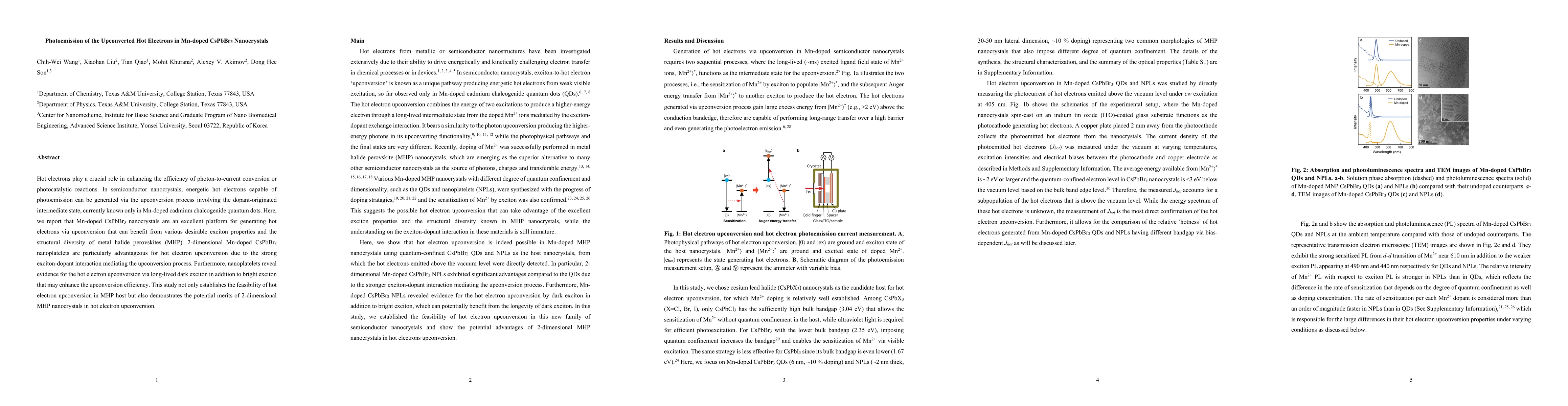 Thumbnail for Photoemission of the Upconverted Hot Electrons in Mn-doped CsPbBr$_3$
  Nanocrystals