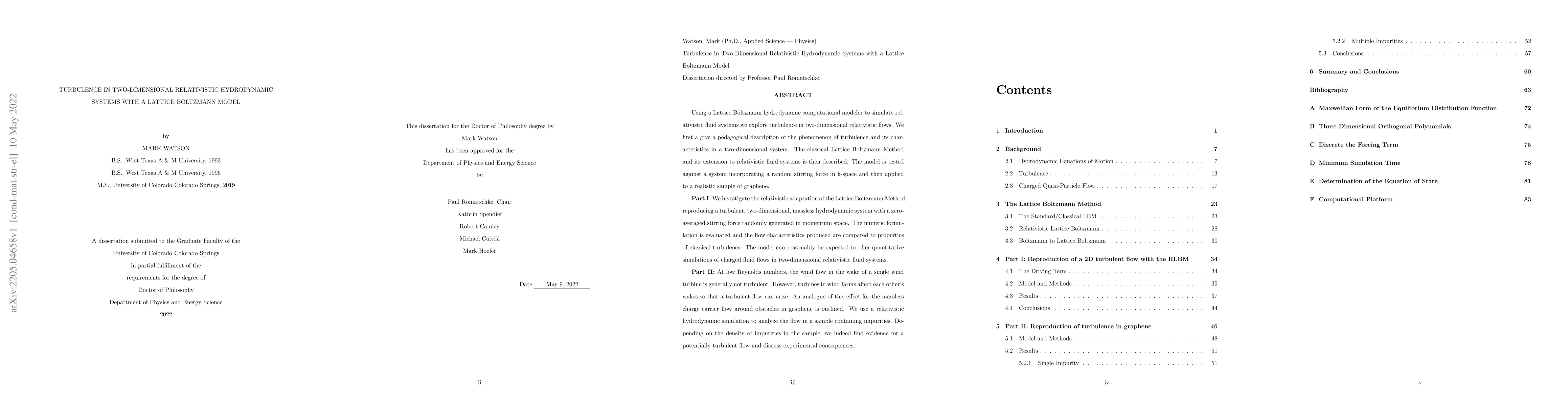 Thumbnail for Turbulence in Two-Dimensional Relativistic Hydrodynamic Systems with a
  Lattice Boltzmann Model