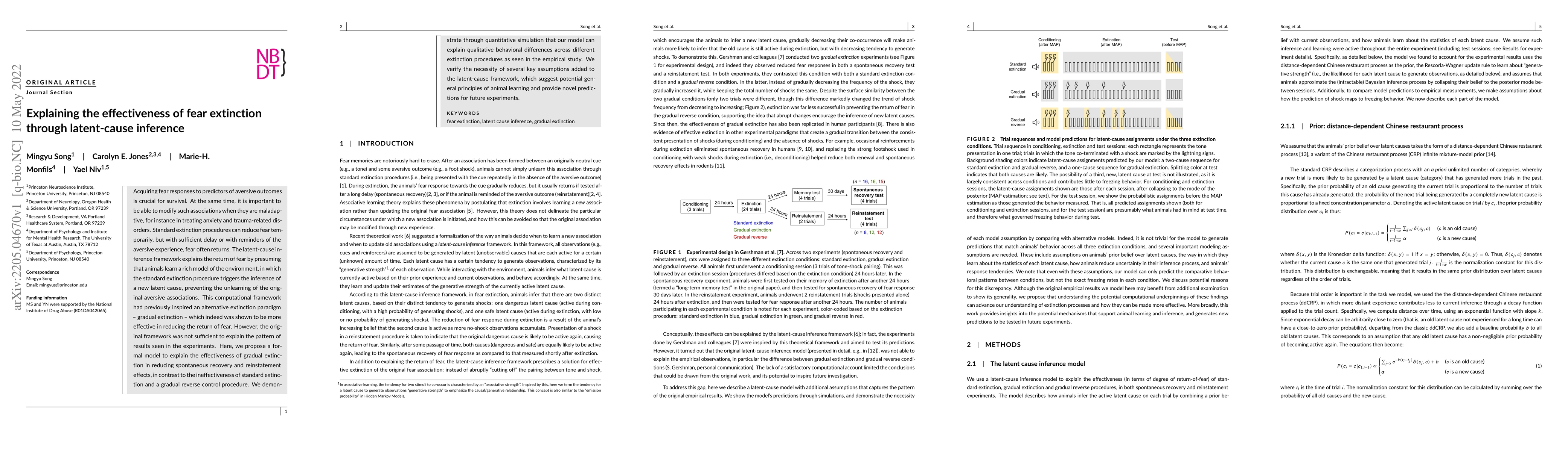 Thumbnail for Explaining the effectiveness of fear extinction through latent-cause
  inference