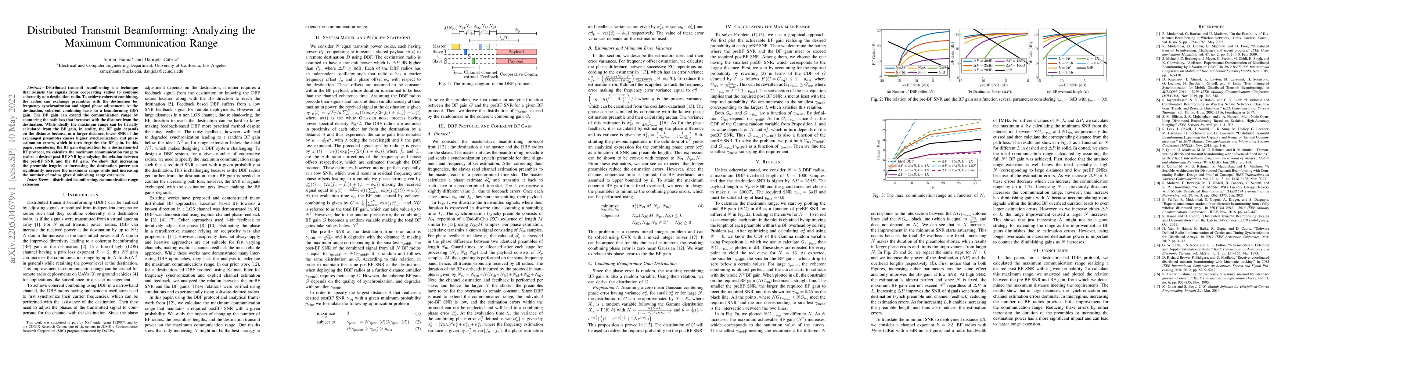 Thumbnail for Distributed Transmit Beamforming: Analyzing the Maximum Communication
  Range