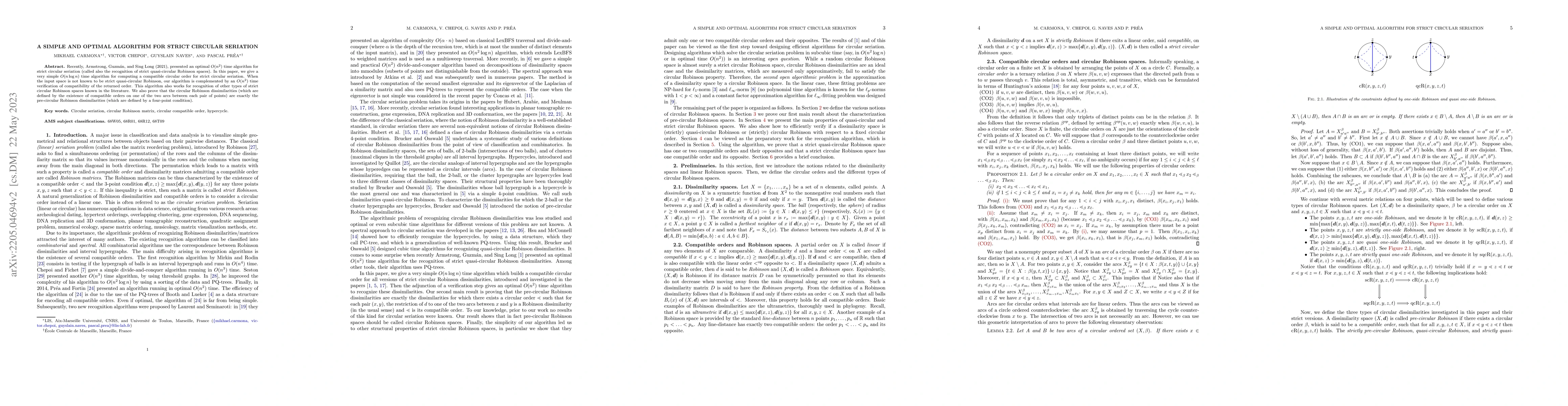 Thumbnail for A simple and optimal algorithm for strict circular seriation