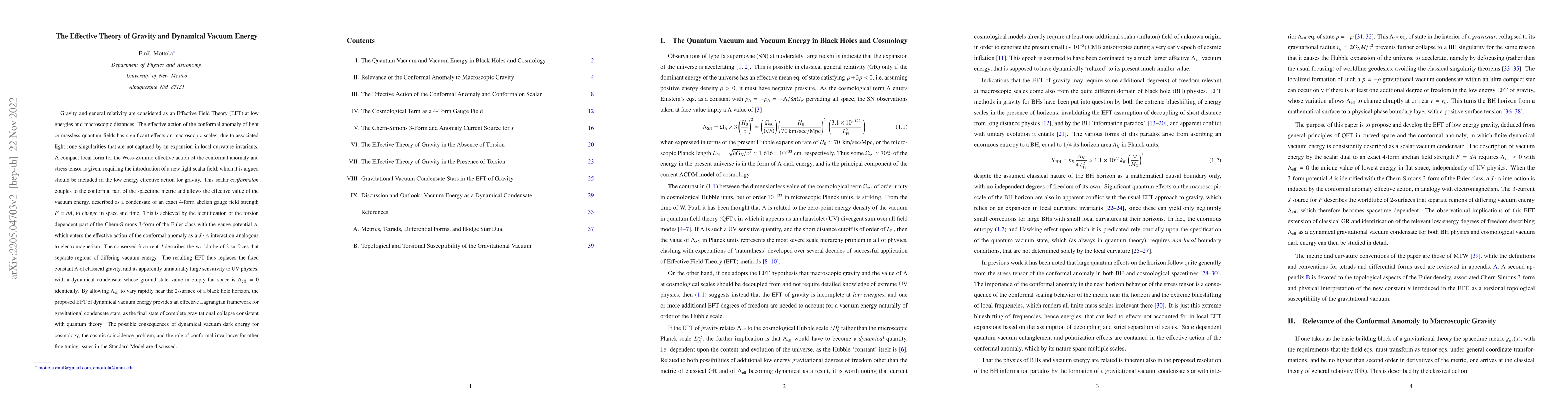 Thumbnail for The Effective Theory of Gravity and Dynamical Vacuum Energy
