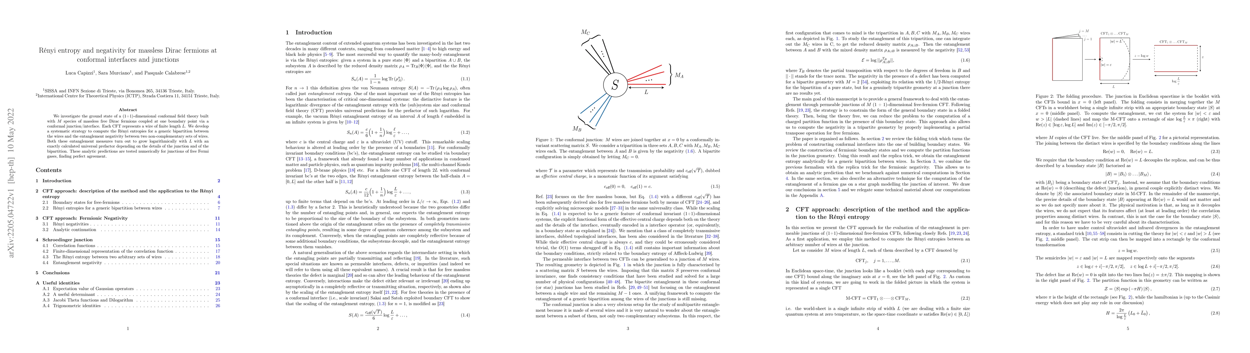 Thumbnail for R\'enyi entropy and negativity for massless Dirac fermions at conformal
  interfaces and junctions