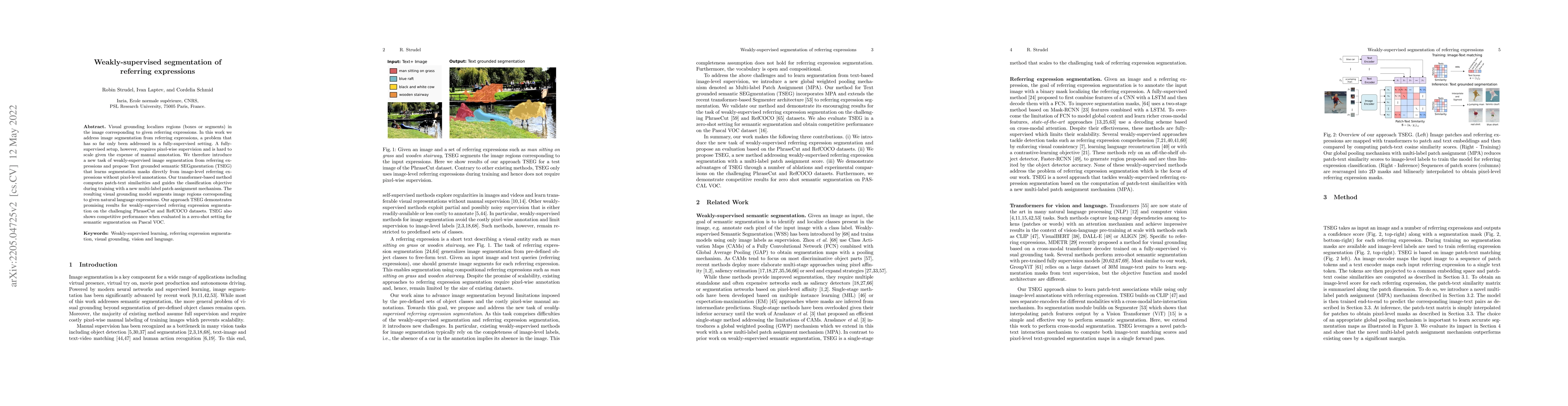 Thumbnail for Weakly-supervised segmentation of referring expressions
