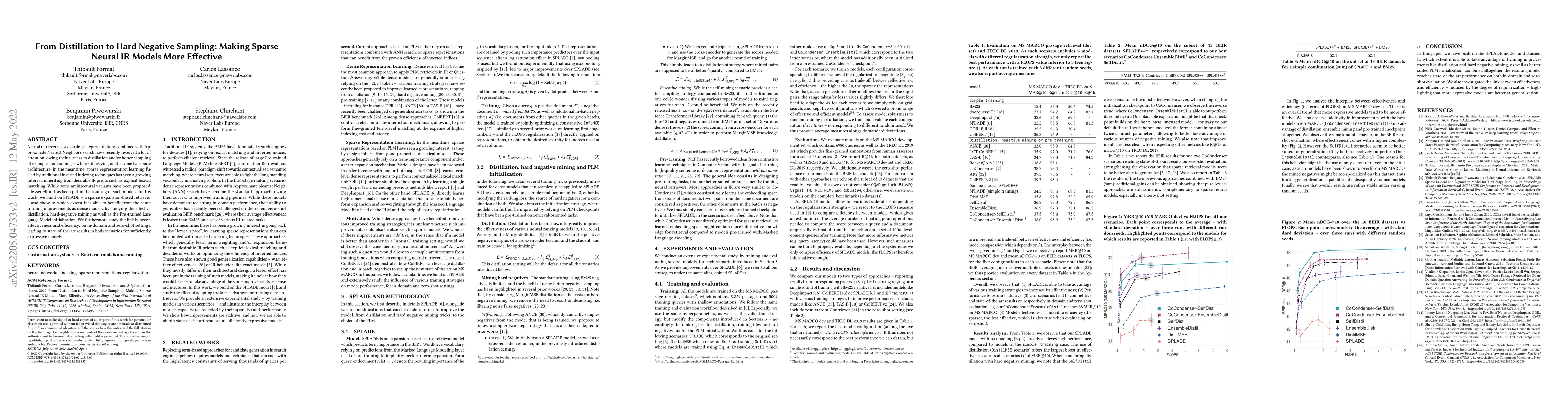 Thumbnail for From Distillation to Hard Negative Sampling: Making Sparse Neural IR
  Models More Effective
