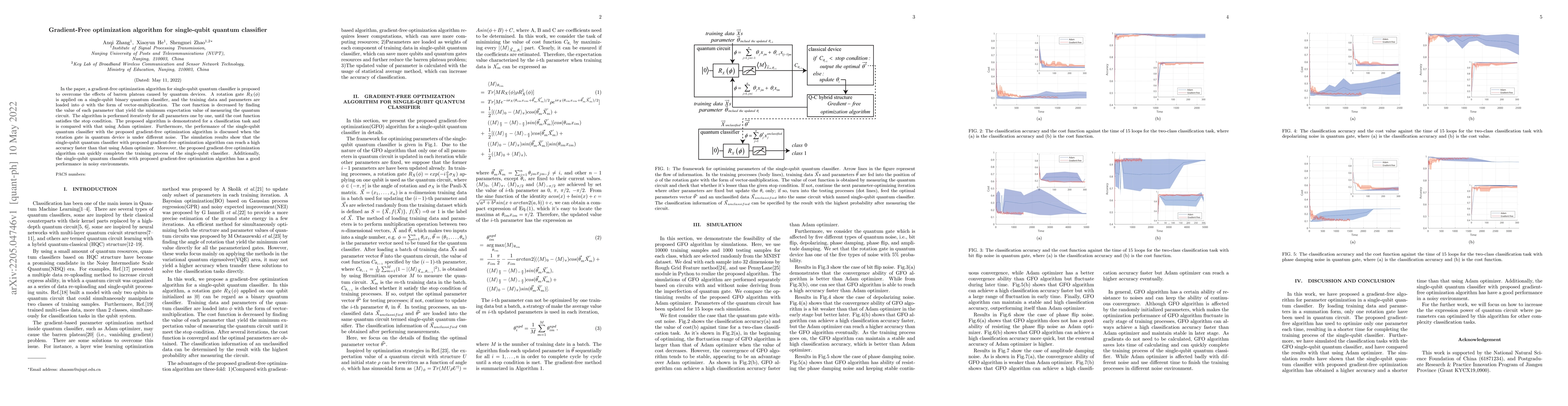 Thumbnail for Gradient-Free optimization algorithm for single-qubit quantum classifier