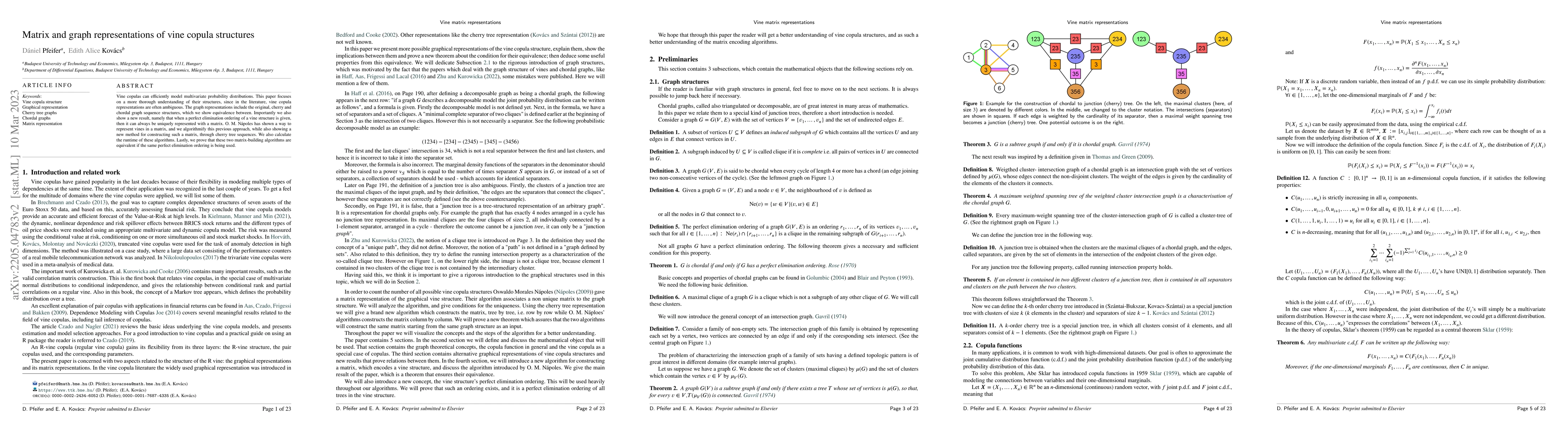 Thumbnail for Matrix and graph representations of vine copula structures