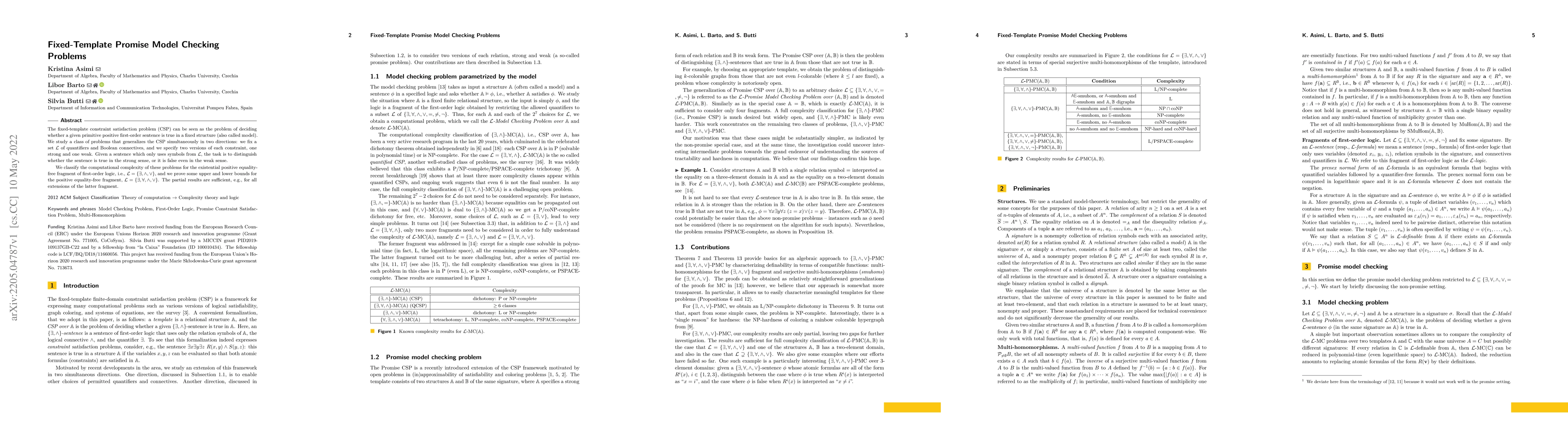 Thumbnail for Fixed-Template Promise Model Checking Problems