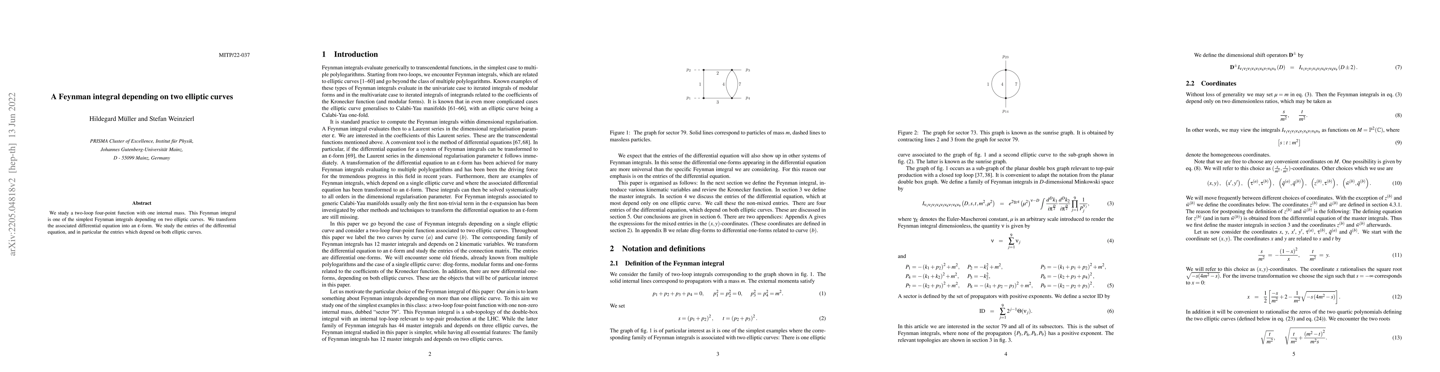 Thumbnail for A Feynman integral depending on two elliptic curves