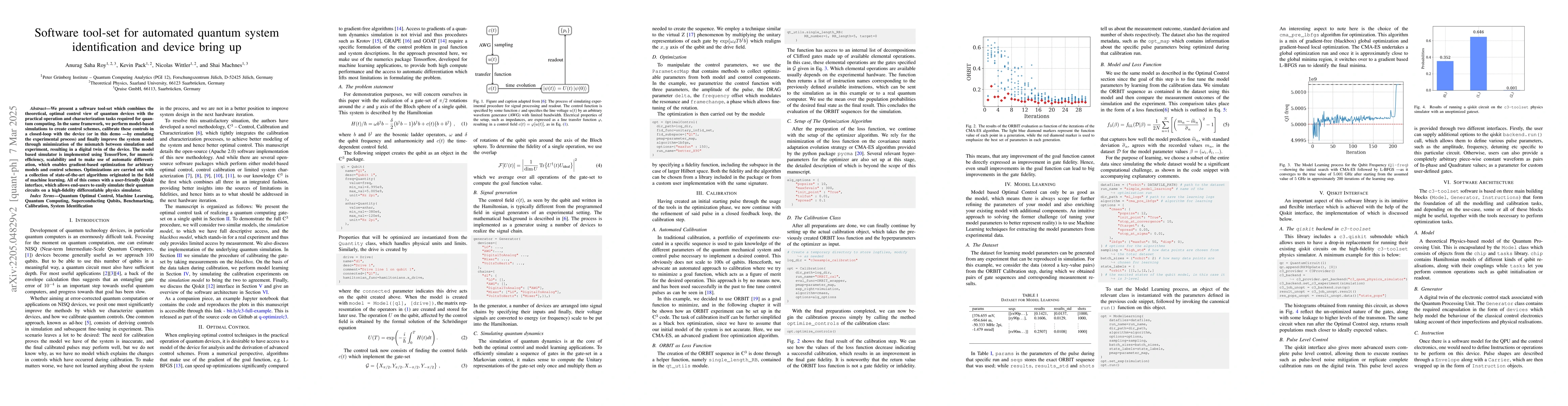 Thumbnail for Software tool-set for automated quantum system identification and device
  bring up