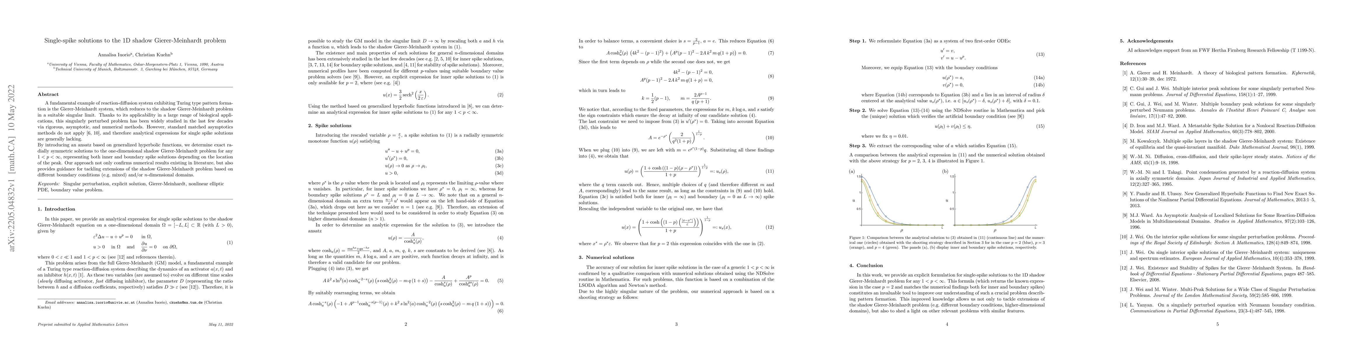 Thumbnail for Single-spike solutions to the 1D shadow Gierer-Meinhardt problem