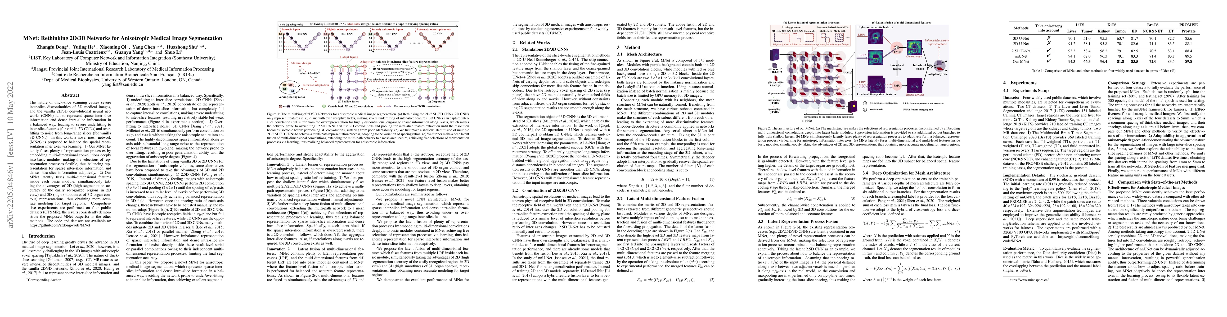 Thumbnail for MNet: Rethinking 2D/3D Networks for Anisotropic Medical Image
  Segmentation