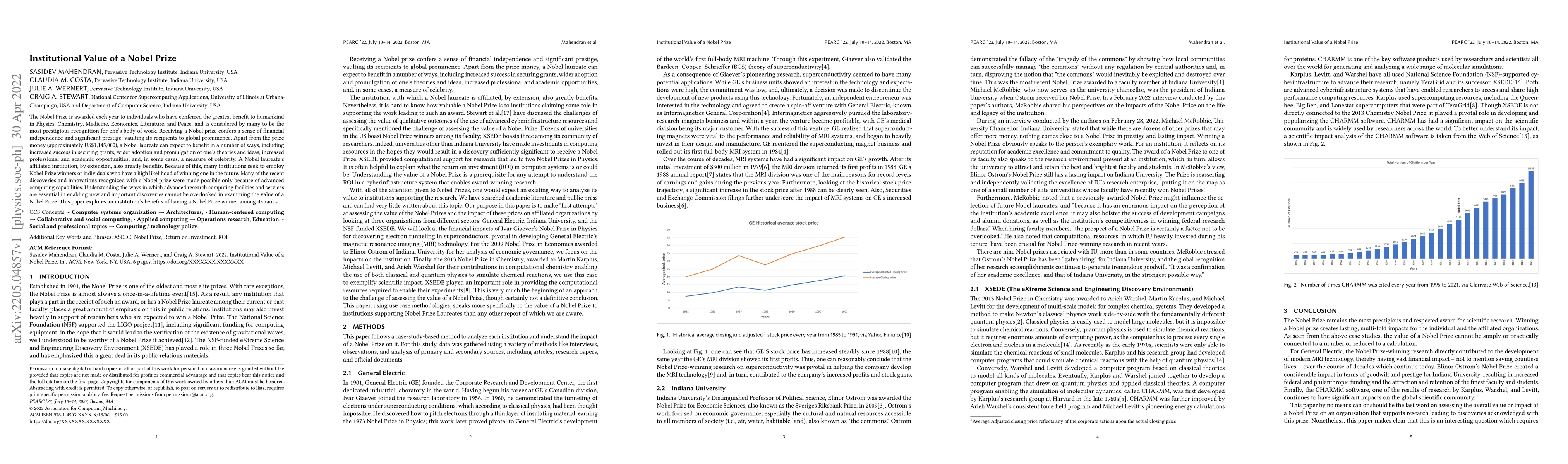 Thumbnail for Preprint: Institutional Value of a Nobel Prize