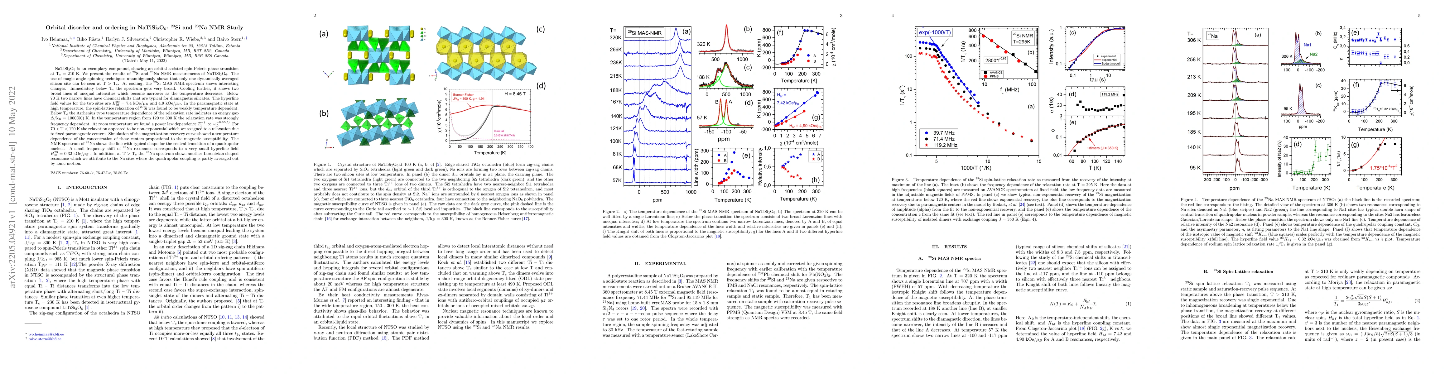 Thumbnail for Orbital disorder and ordering in NaTiSi2O6: 29Si and 23Na NMR Study