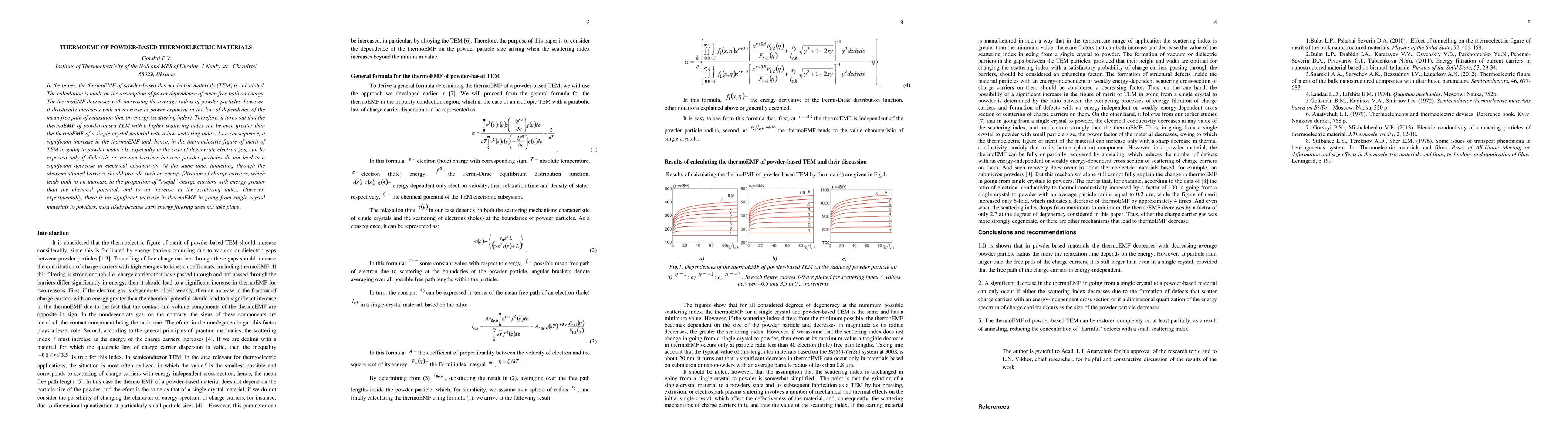 Thumbnail for ThermoEMF of powder-based thermoelectric materials