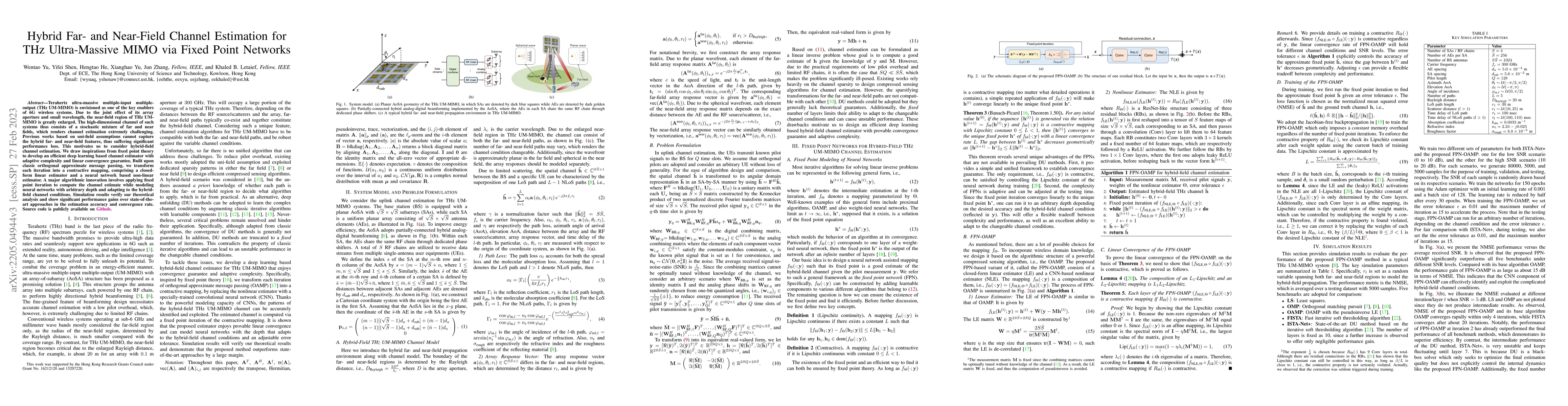 Thumbnail for Hybrid Far- and Near-Field Channel Estimation for THz Ultra-Massive MIMO
  via Fixed Point Networks