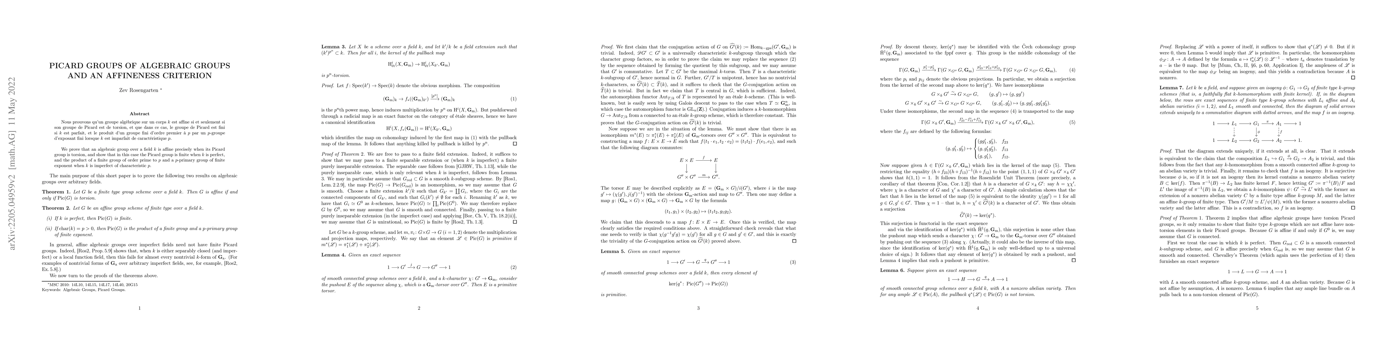 Thumbnail for Picard Groups Of Algebraic Groups And An Affineness Criterion